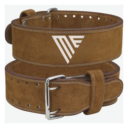 Suede Leather Brown Powerlifting Belt